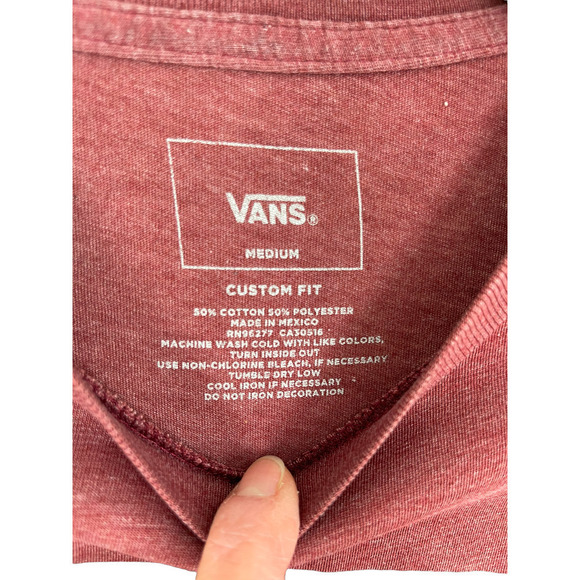 VANS CLASSIC DARK RED T SHIRT WITH FRONT LOGO - Picture 3 of 5